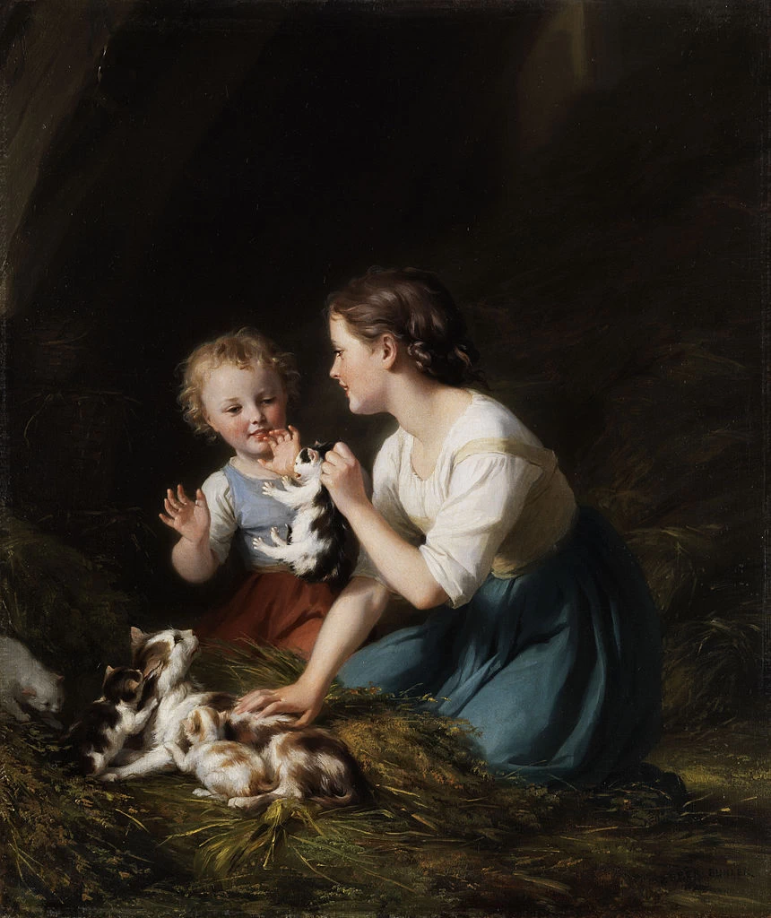 Bambini con gattini